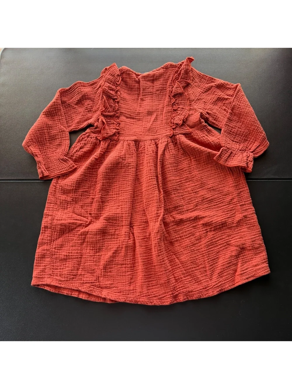 Emma Jean Girls Size 6 Rust Ruffle Gauze Dress Boho Fall Cottagecore Y2K